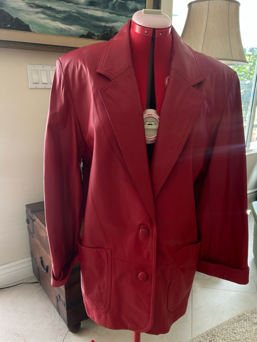 Vintage 80/90s Winlit Wilson Leather Blazer Jacket Women’s Chic Oversized 90s - Picture 6 of 11